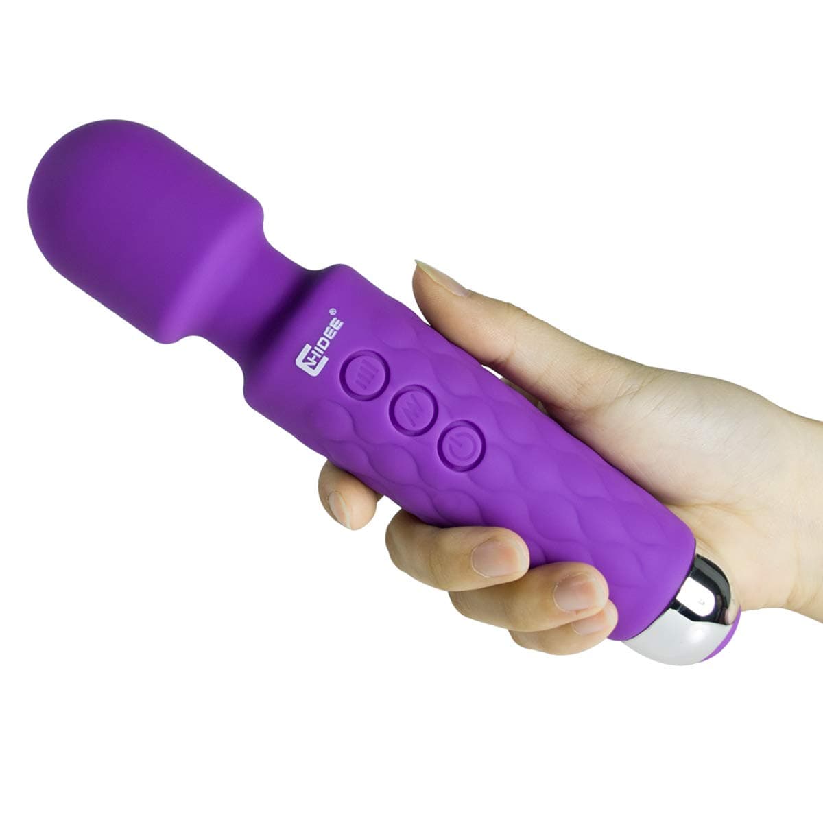 CNHIDEE Mini Wireless Massager Powerful Waterproof Rechargeable Body Shoulder Back Neck Foot Hand Sport Massage Relax Travel Friendly 18X Patterns Quiet Handheld (Purple)