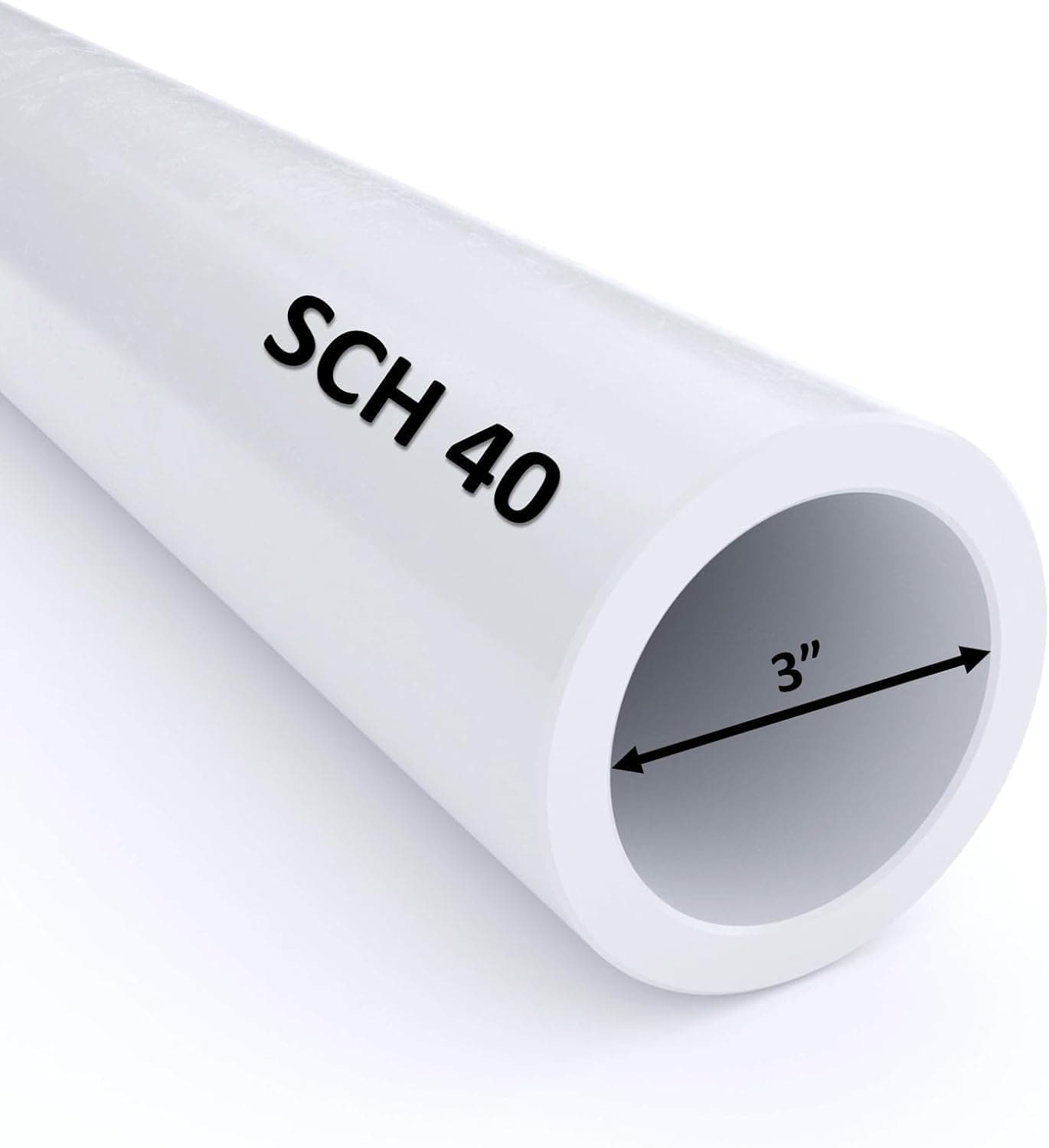 VENTRAL PVC Pipe Sch. 40 3 Inch (3.0) White Custom Length 1FT Feet