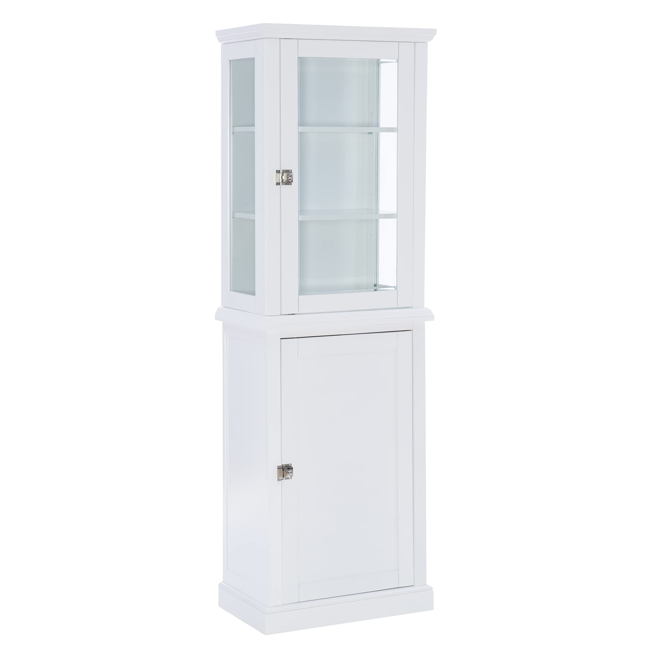 Linon Weston White Tall Bathroom Cabinet
