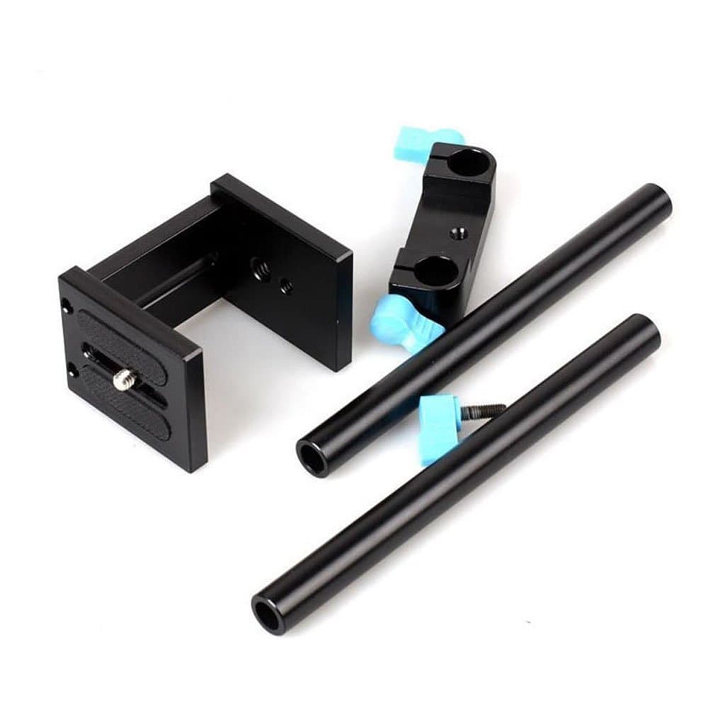 Aluminum 15mm Rail Rod Support System Baseplate Base Plate Mount for DSLR Follow Focus Rig 5D2 5D3
