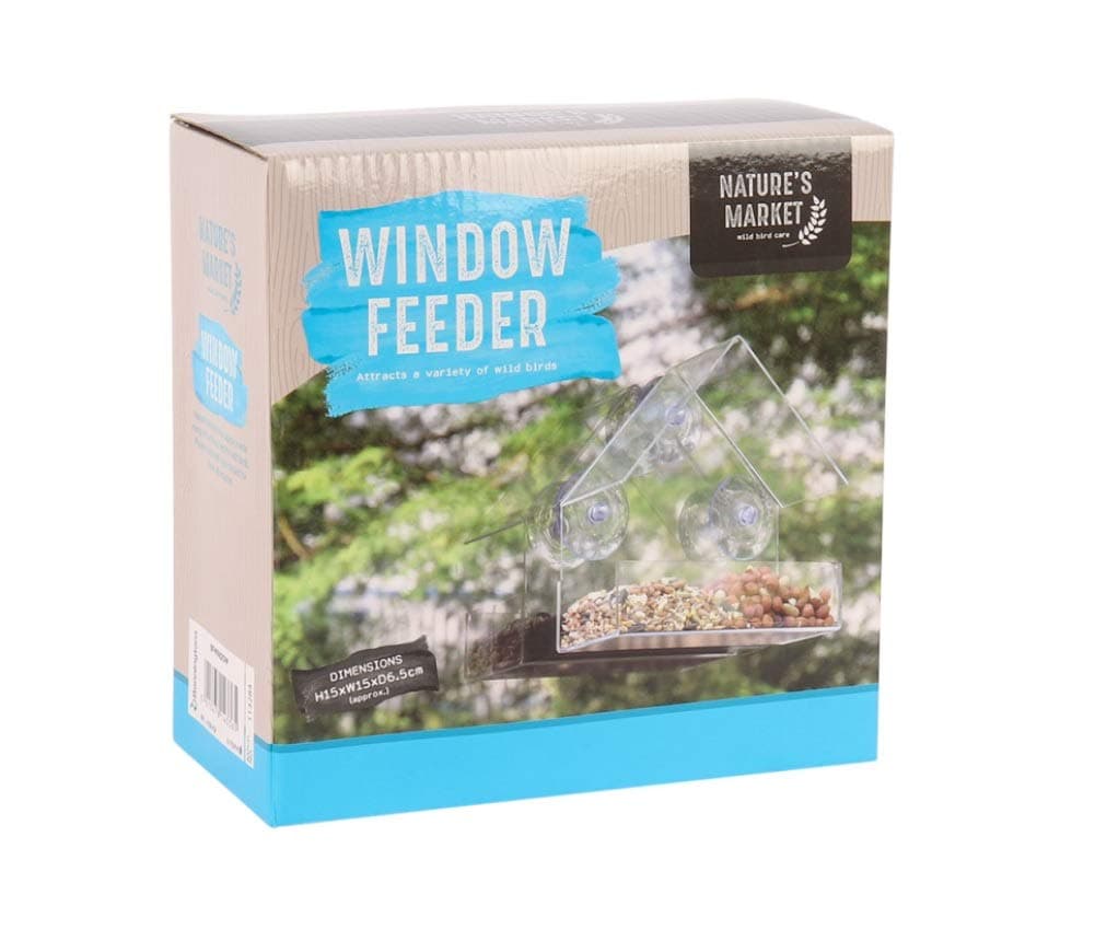 Kingfisher Window Bird Feeder - See Through! - Garden