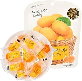 Mango Juice Gummies, Mango Snacks, Mango Juice Candy, Individually Wrapped, Fruitilicious Juicy Candy, Gummy Sweets,Soft Chewy Candy,Vegan Sweets, Fruit Vegetarian Sweets (Mango flavor,1bag)