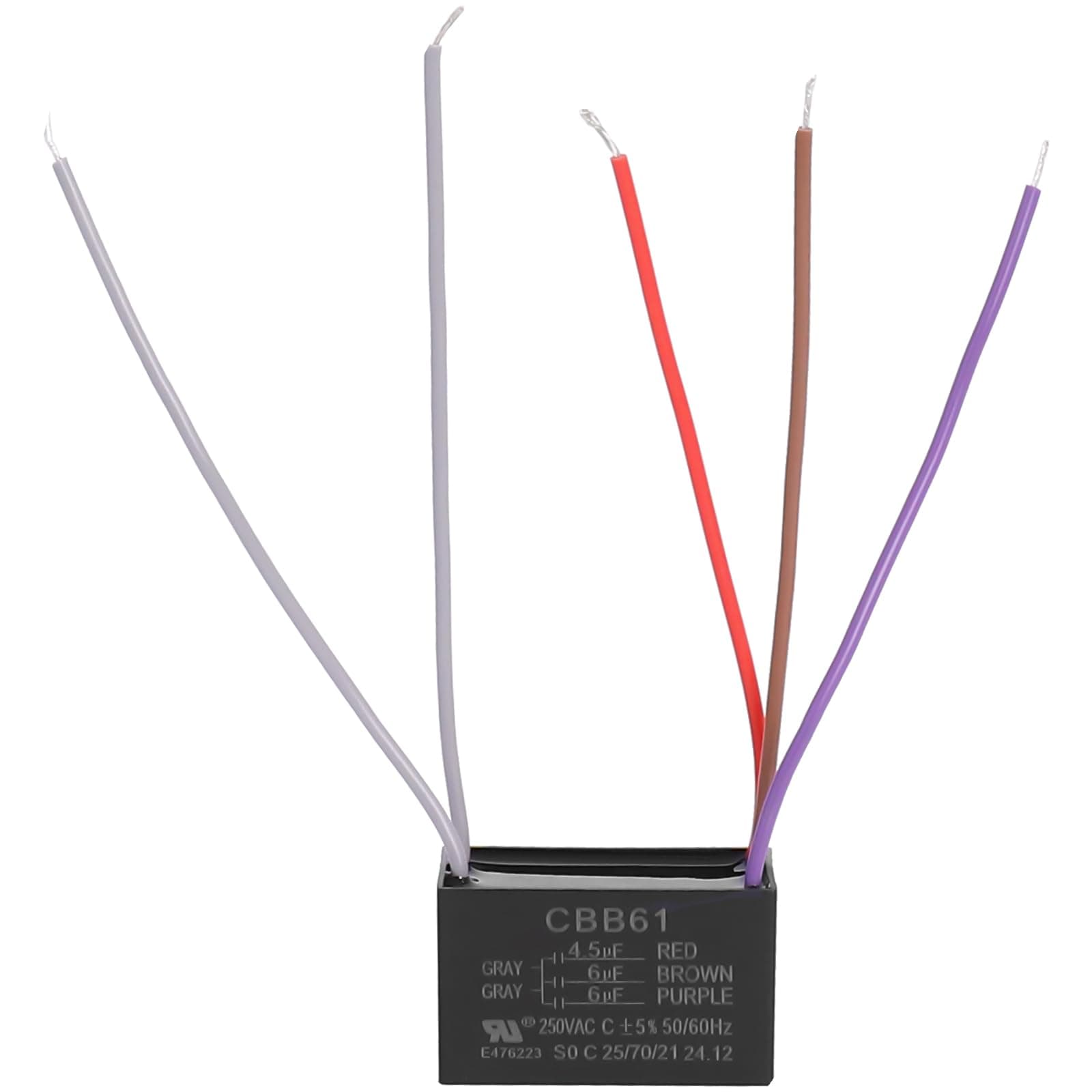 Ceiling Fan Capacitor 5 Wire for Compatible with NEW TECH Harbor Breeze 4.5uf 6uf 6uf 50/60Hz AC 250V CBB61