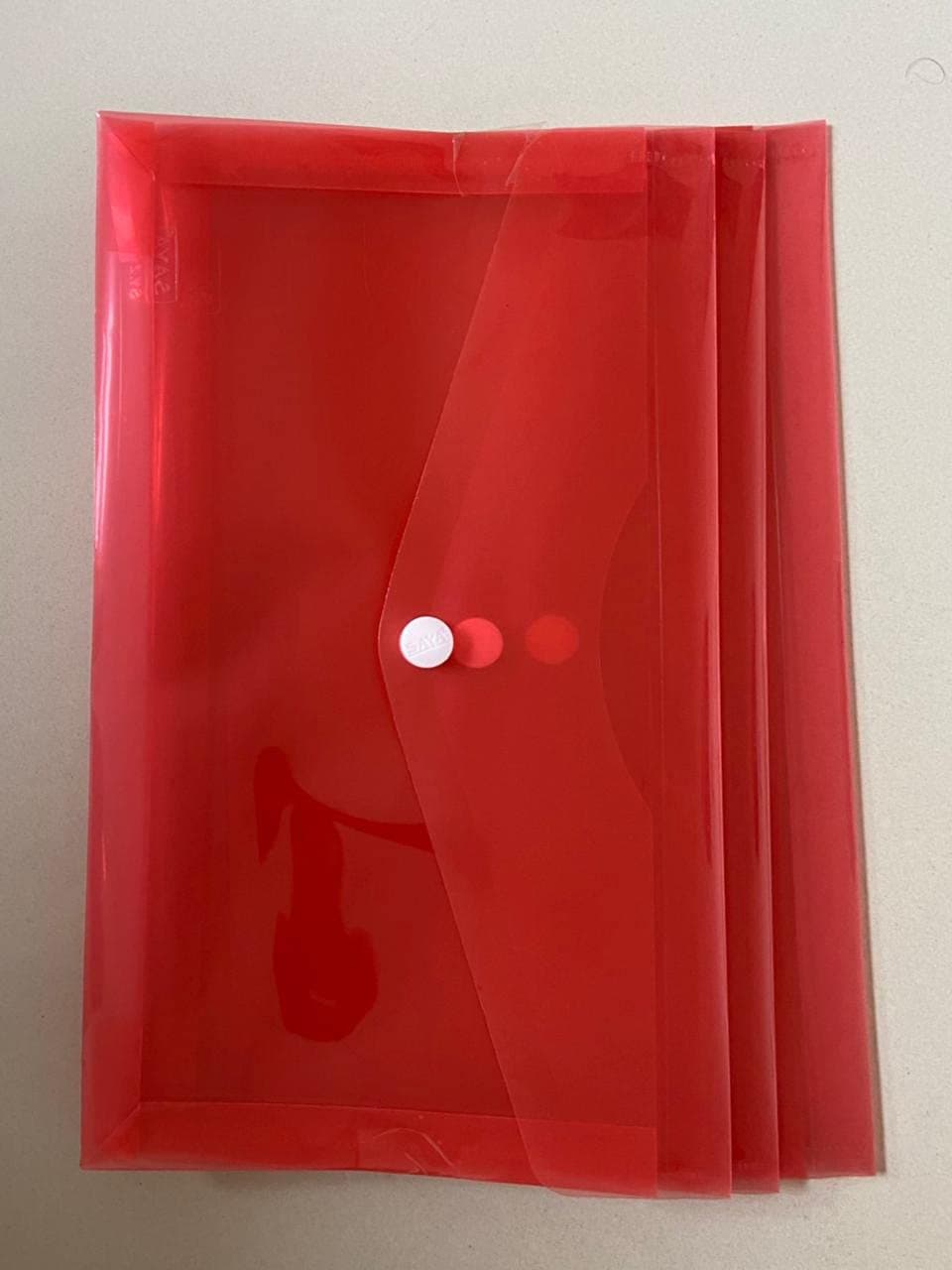 Jirax Pack of 6 Expanding Red A5 Document Folder with Snap Button, Multipurpose use, Vehicle Document, Bank Document, Stationery Kit, Travel Kit