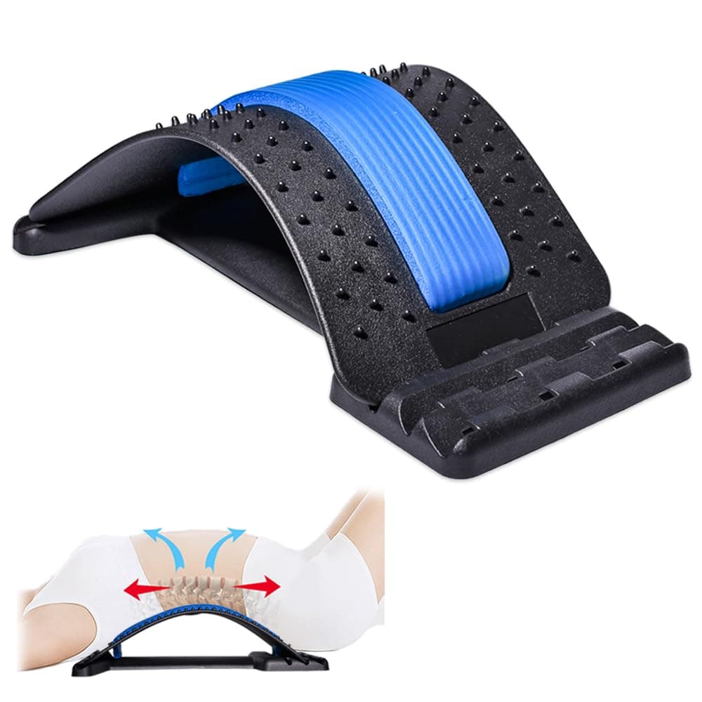 Back Stretcher, Lumbar Back Pain Relief Device, Multi-Level Back Massager Lumbar, Pain Relief for Herniated Disc, Sciatica, Scoliosis, Lower and Upper Back Stretcher Support