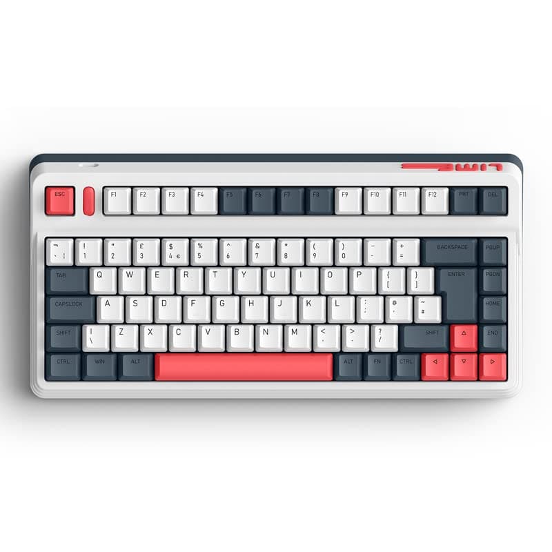 L80 FORMULA Mechanical Keyboard(UK LAYOUT), TKL Wireless 2.4GHz/Bluetooth 5.0/Wired Type-C Gaming Keyboard with 84 Keys, PBT Keycaps Hot-Swappable Cherry MX Browns, for Windows/macOS