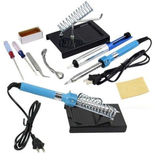 9 in 1 Electric Solder Tool Kit Set with Iron Stand Desolder Pump 220v 60w