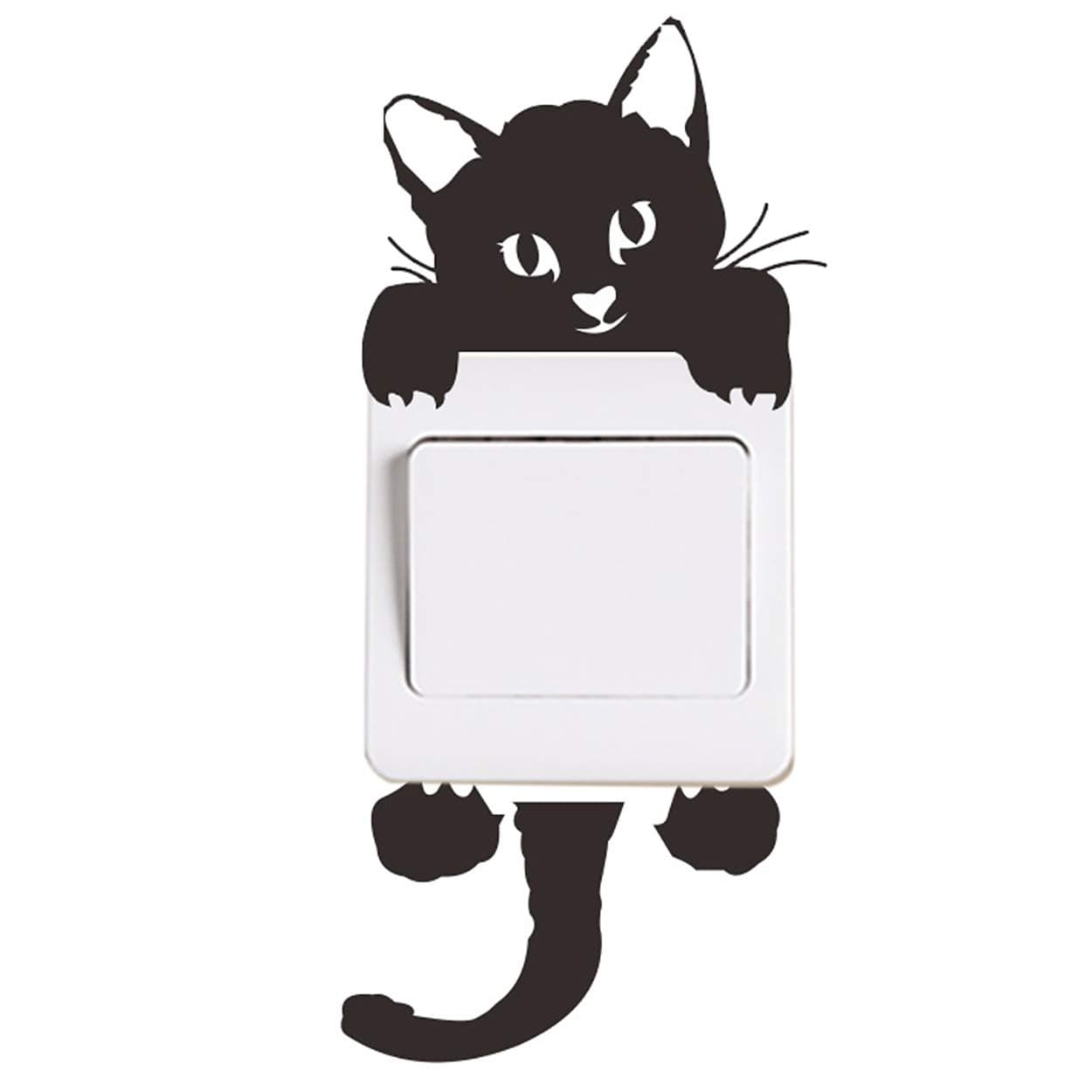 Decaltor Cat Wall Stickers Light Switch Decor Decals Art Mural Baby Nursery Room