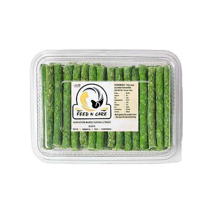 FEED N CARE Rawhide Vegetable Flavored Nutritious Munchy Used for Treating Training Long-Lasting Chew Sticks Snack Treat Pack of 1 KG