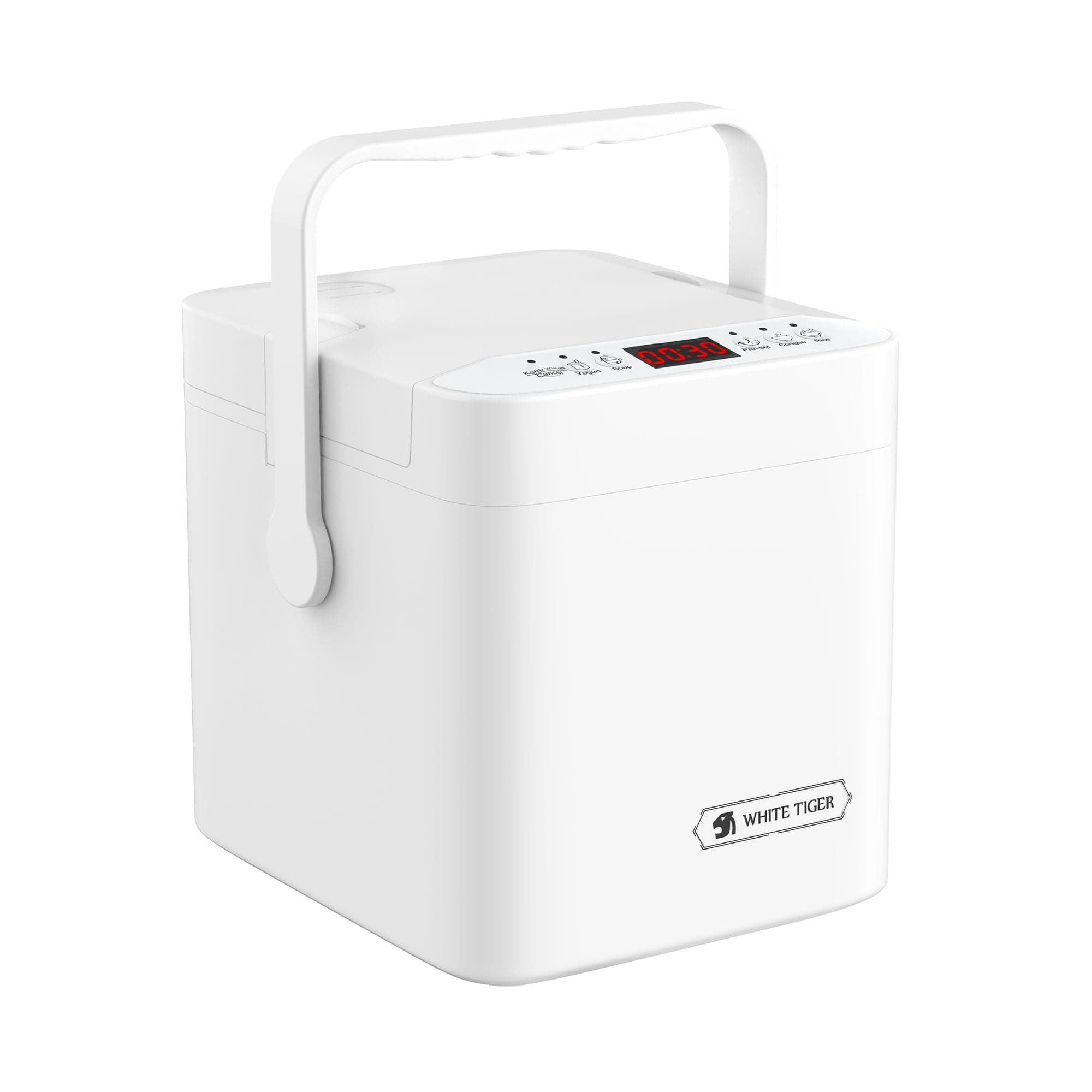 WHITE TIGER 1.3L Mini Rice Cooker 4 Cups Uncooked Rice Cooker Smart Rice Cooker with Preset 24H Timer Portable Travel Rice Cooker with Pot
