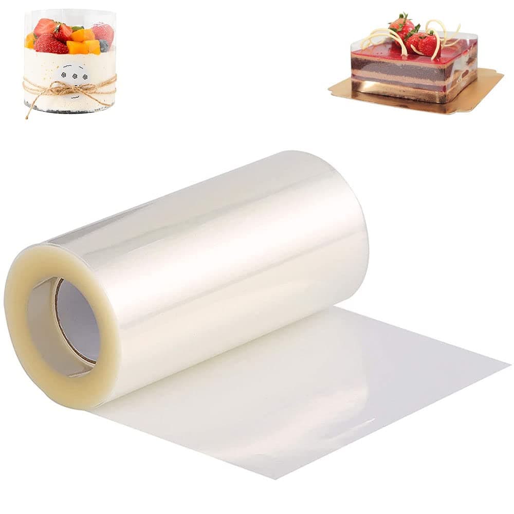 Clear Acetate Roll,8cm*10m Clear Chocolate Mousse Acetate Sheet Roll for Cake Decorating,A Baking Tool for The Transparent Hard Edge of The West Point Mousse Cake.