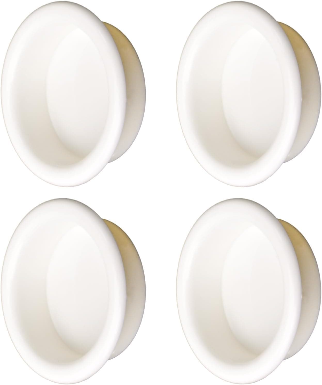 MOROBOR 4 Pack Closet Door Finger Pulls, Plastic Round Sliding Pull, Recessed Kitchen Cabinet Handles Pull, Invisible Door Handle, White