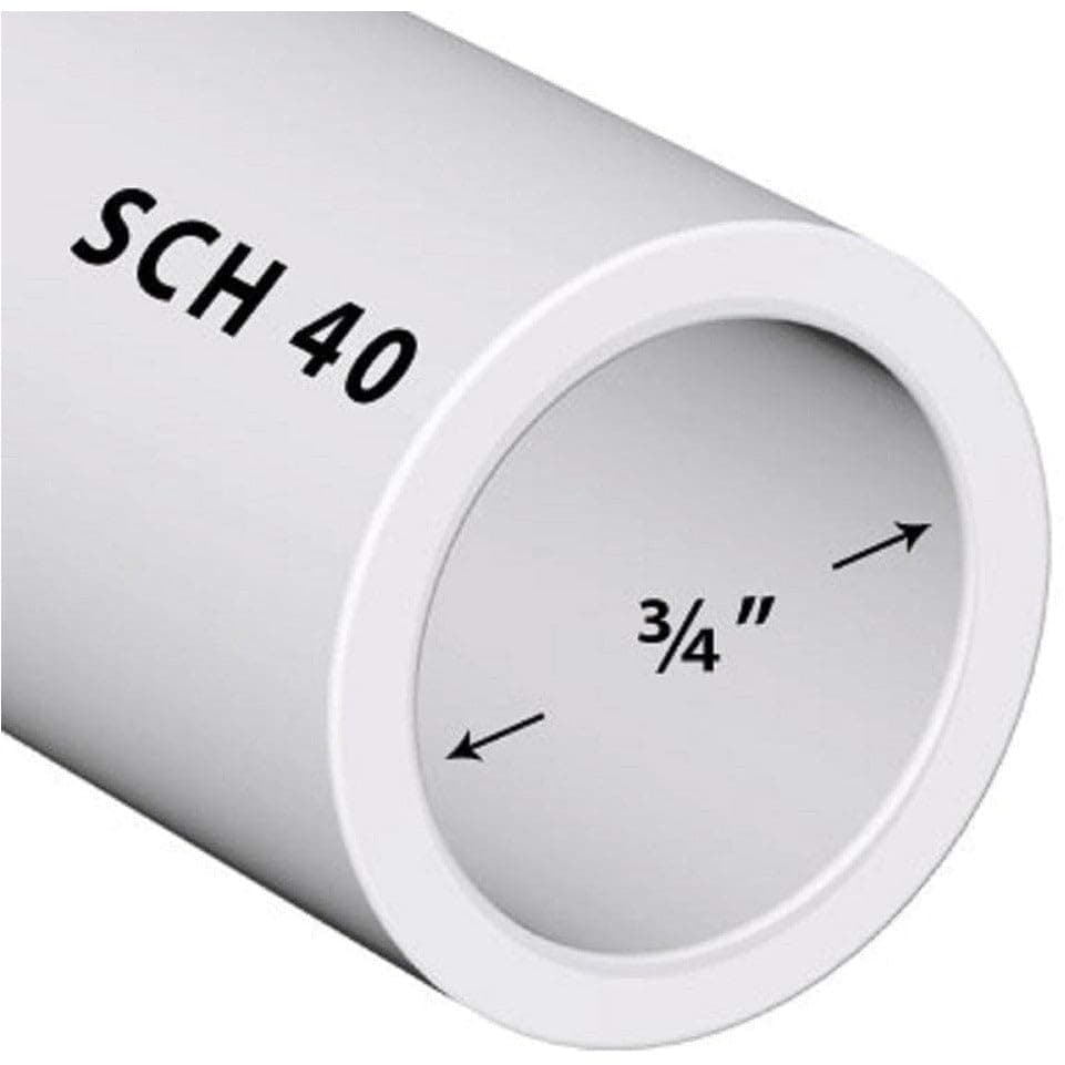 Schedule 40 PVC Pipe 3/4 Inch (1.05 OD), White, Cut Lengths for Plumbing, Landscape, Pool, Spa (12 Inches Long)