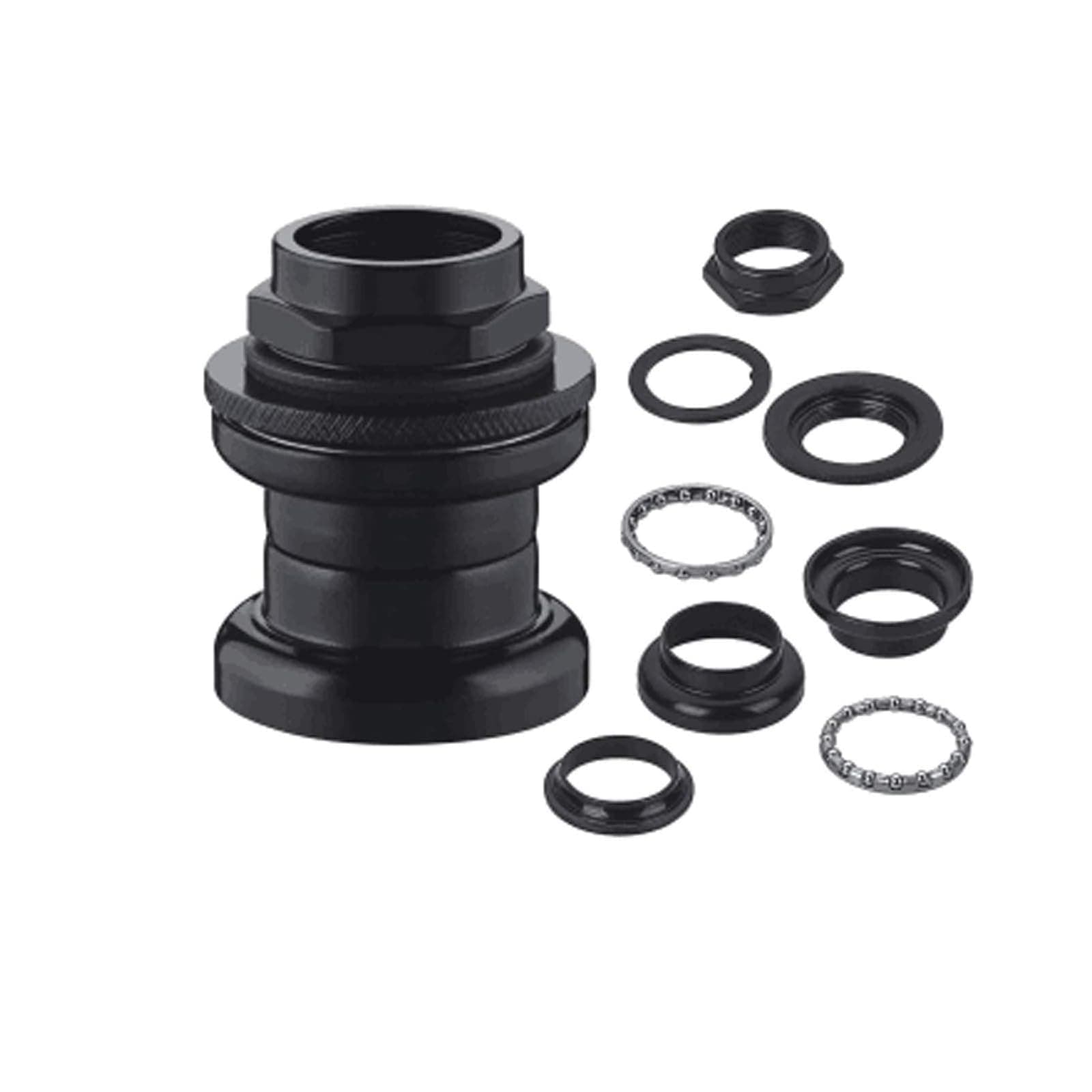 8pcs 1" Threaded Bicycle Headset Combo- Gas Motorized Bicycle (Black)