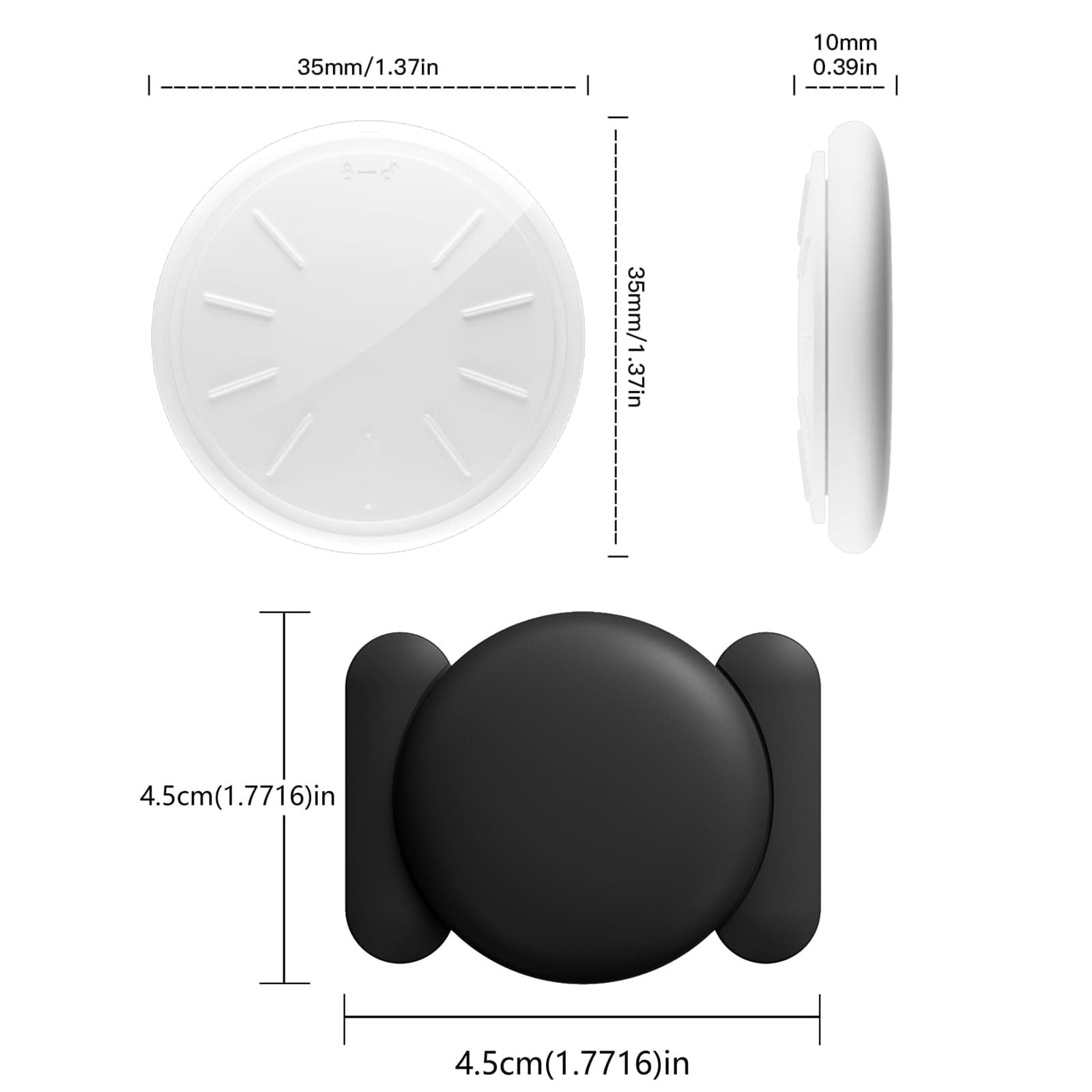 Tracker Device for Vehicles, Mini Hidden Car Tracker with Magnetic Case, No Monthly Fee Car Locator Work with Apple Find My (iOS Only) (Magnetic (Black,1PCS))