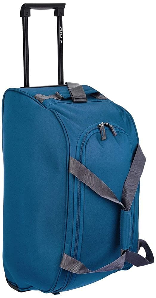 Polyester 28 Cms Wheel Travel Duffle Bag (Teal Blue)