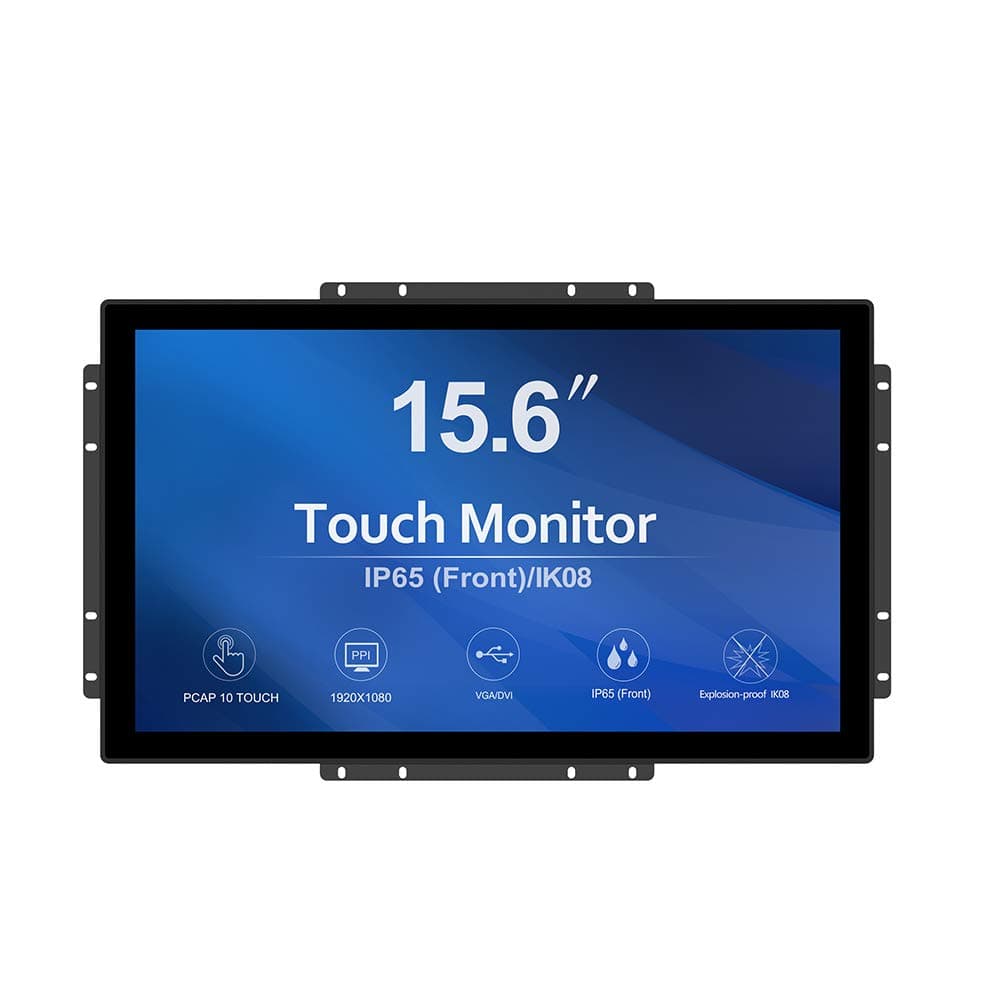15.6 Inch 10 Points Open Frame Touch Display, Industrial PCAP Touchscreen Monitor, VGA+HDMI+DVI Port - 16:9