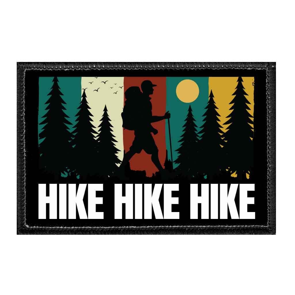 Hike Hike Hike | Hook and Loop Attach for Hats, Jeans, Vest, Coat | 2x3 in | by Pull Patch
