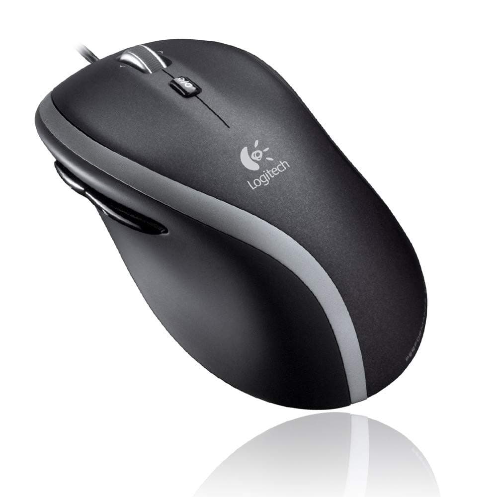 LogitechM500 Corded Laser Mouse Soft Side Grips Forward/Back Buttons Hyper-fast Scrolling Ref 910-001203
