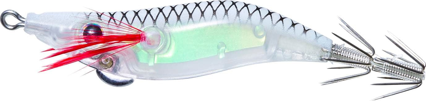 Yo-Zuri Mini Aurora Squid Jig, Floating, 2 Inch, 48mm, #1, Luminous White