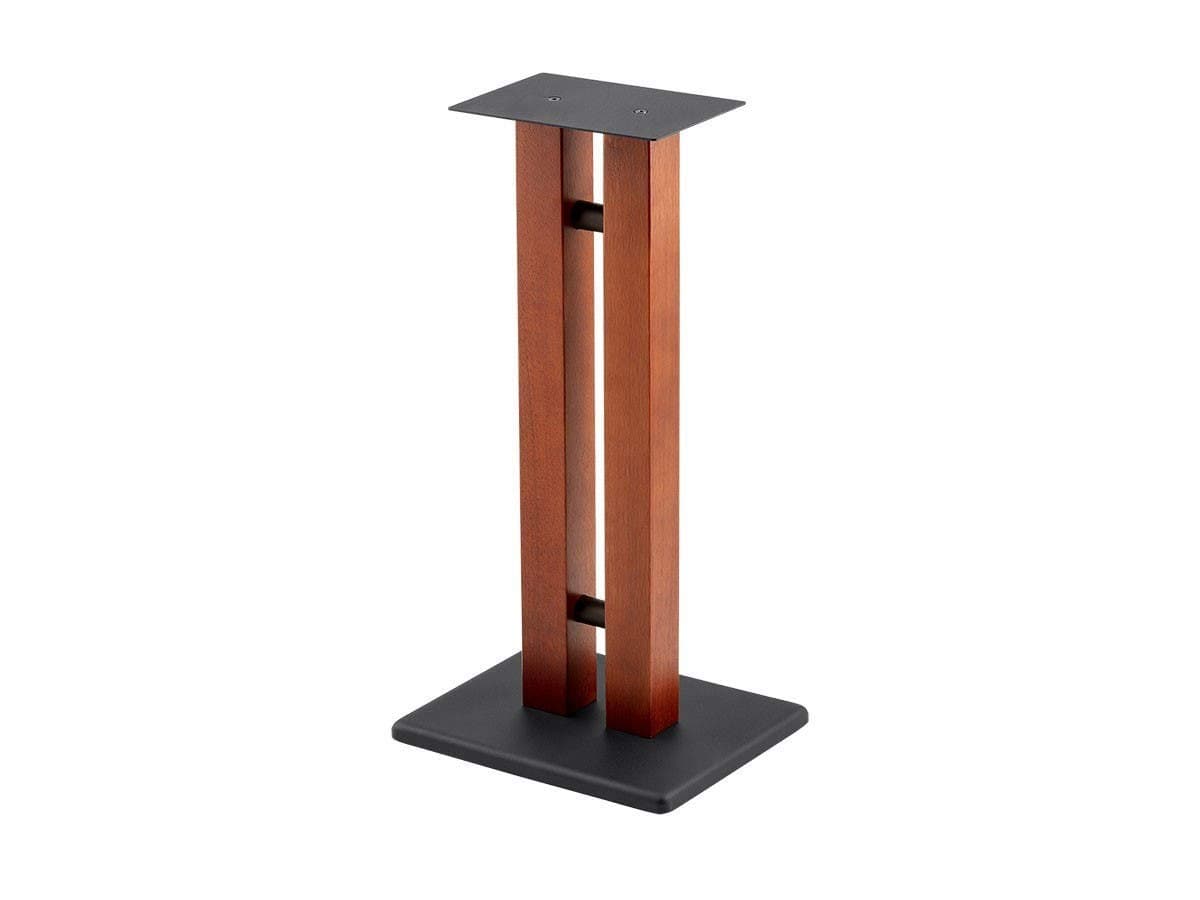 Monolith Speaker Stands - 50lbs Capacity, Adjustable Spikes, Sturdy Construction, Ideal for Home Theater Speakers, 24 Inch, Cherry
