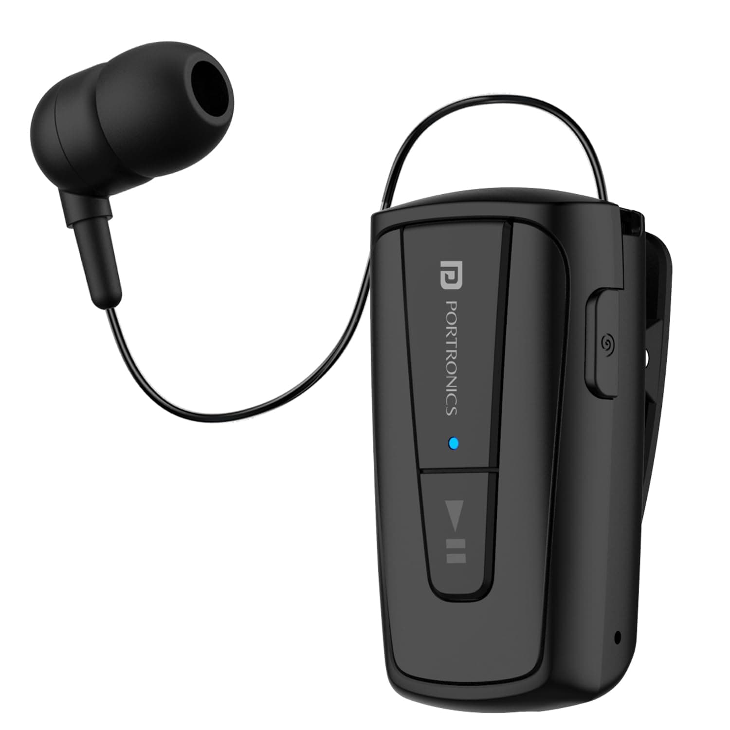 Harmonics Klip 4 Retractable Bluetooth Music & Calling Earphone with Long Playtime, Vibration Prompt (Black)