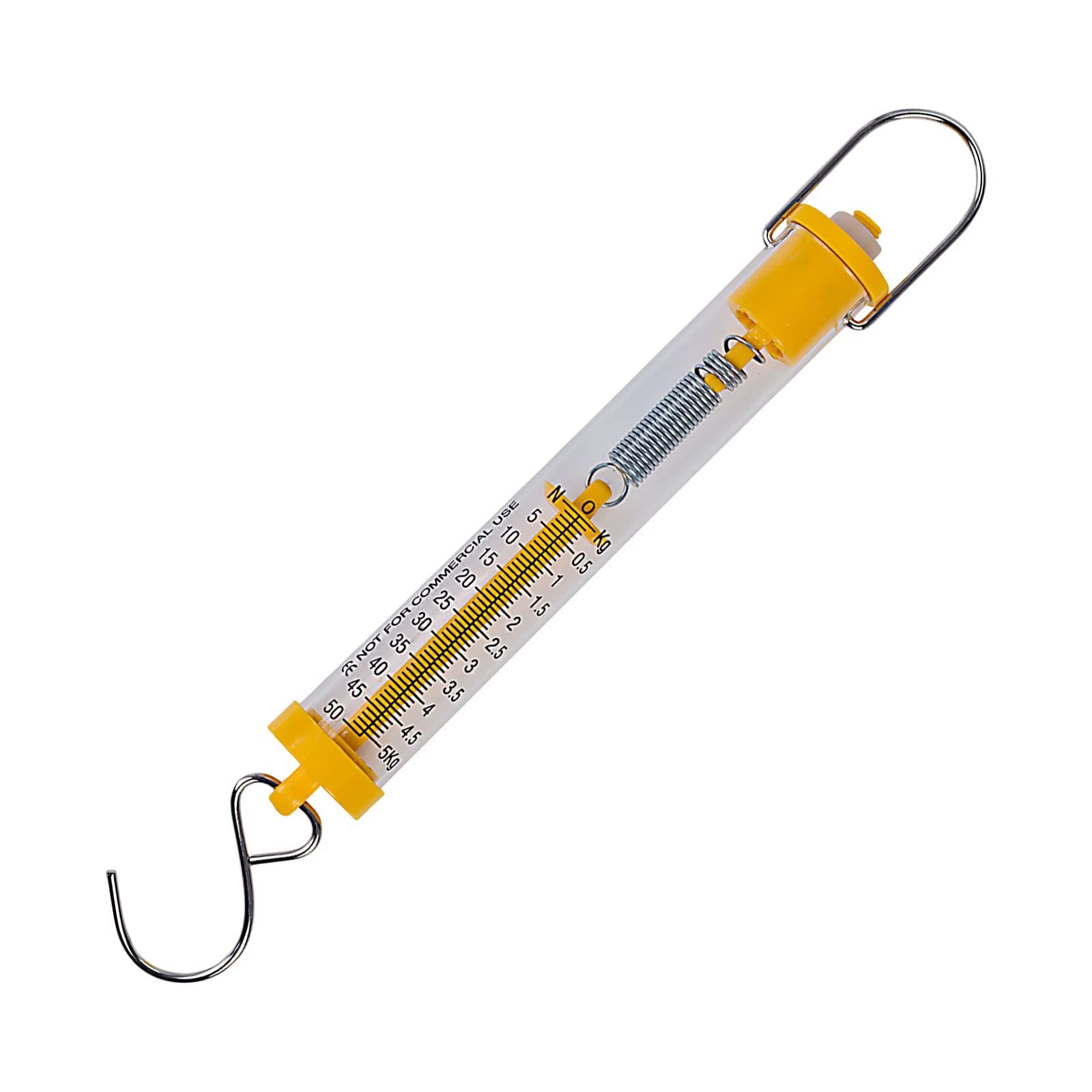Newton Force Meter Spring Scale - Max Capacity 5000g/50N, Dual Scale Labeled Yellow Scale (1)