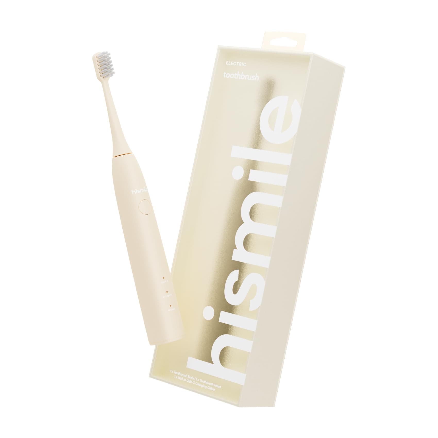 Electric Toothbrush, 3 Brushing Modes, Smart Timer, Rechargeable, Soft-Tapered Bristles, Mode Memory (Cream)