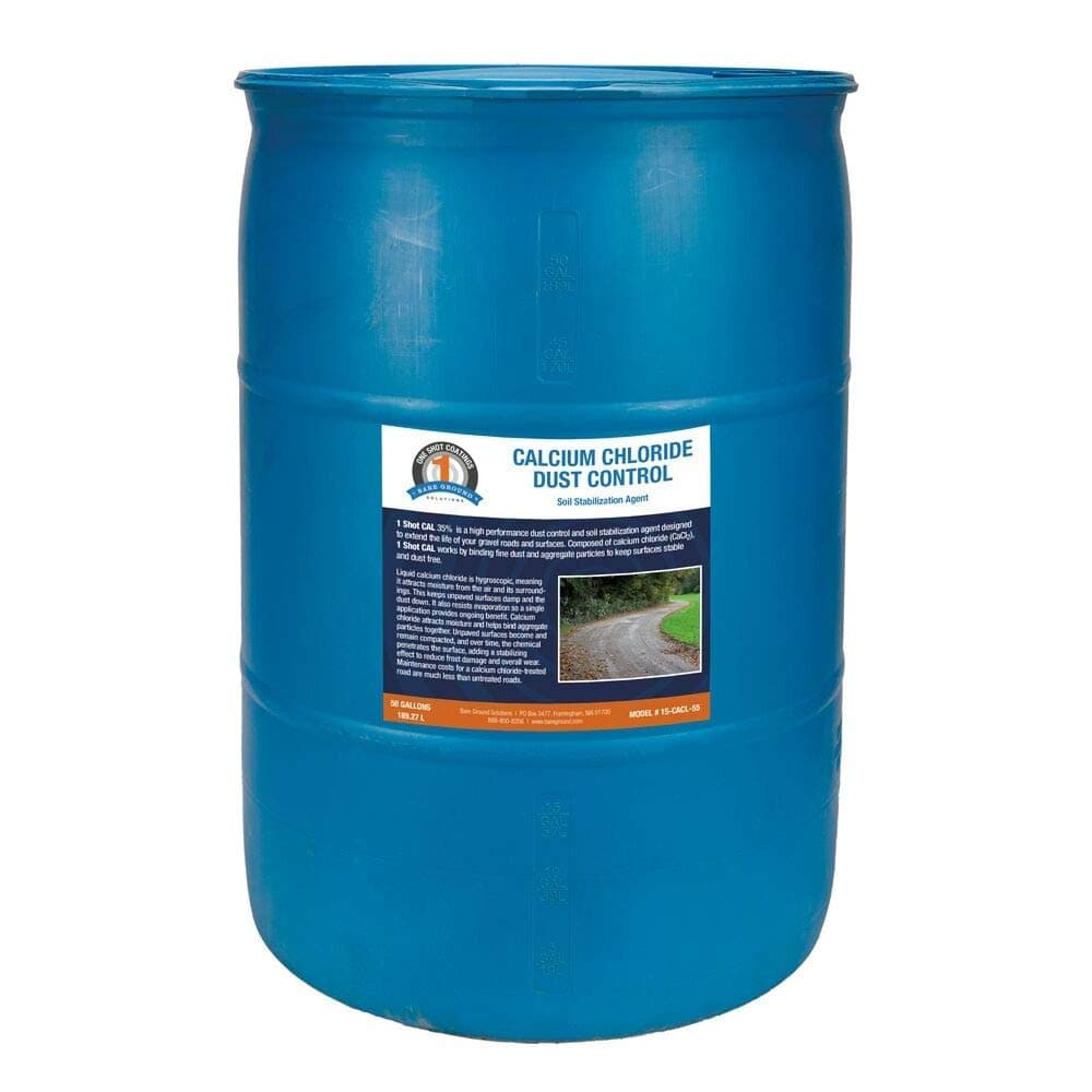 One Shot 1S-CACL-55 35% Calcium Chloride Dust Control in Professional Drum, 55 Gallons