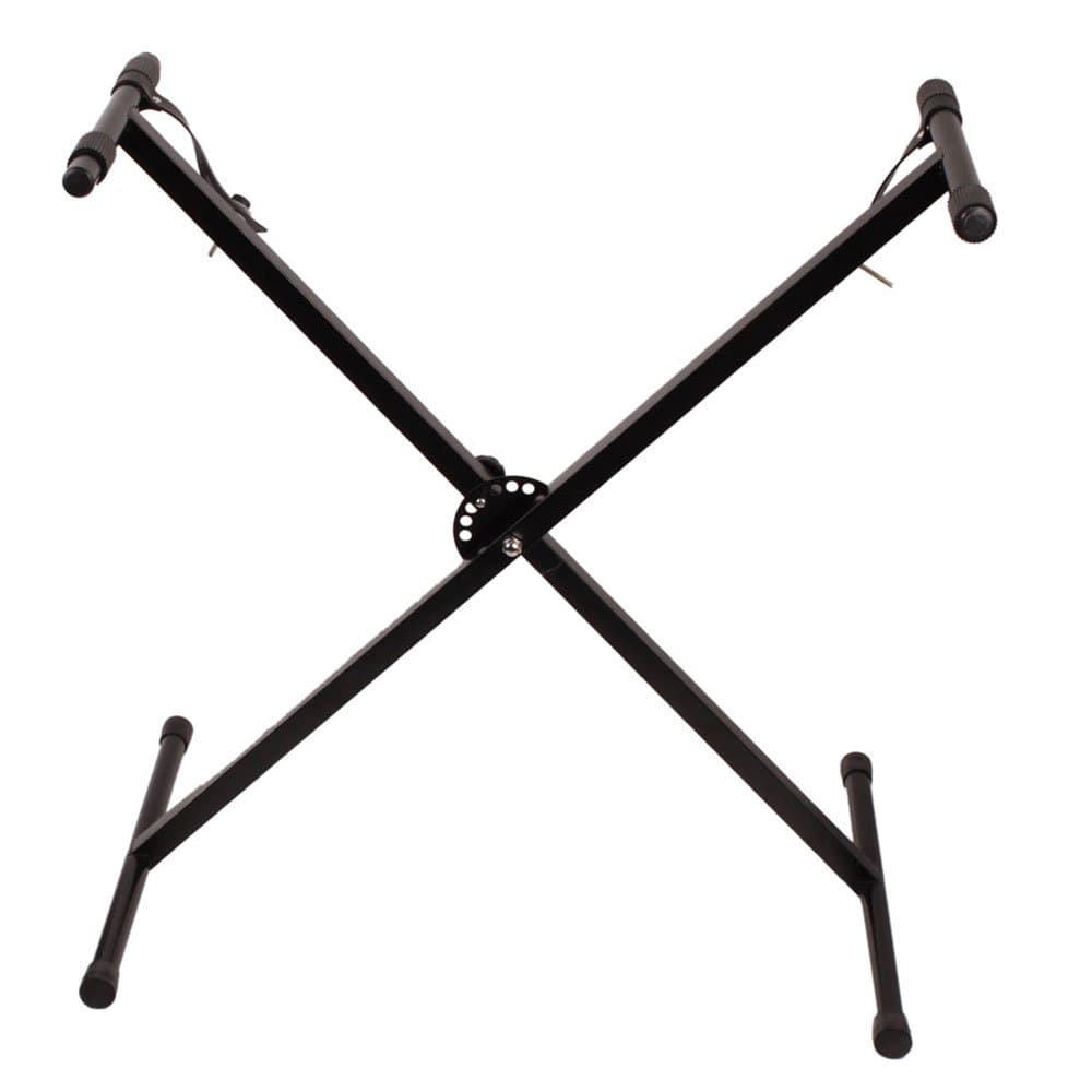 ONECK Folding Keyboard Stands, Electronic Piano X Frame with Locking Straps, Height Adjustable 18" - 38" Holds up to 110 lbs. for all 49, 61 and 76 keyboards (Single-tube)