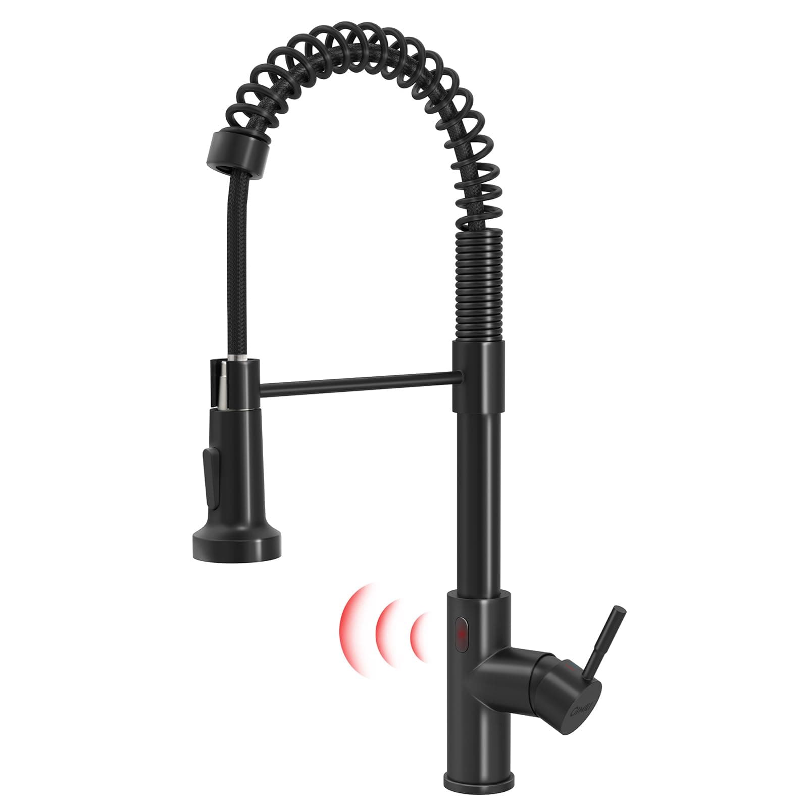 GIMILI Black Kitchen Faucet with Pull Down Sprayer Lead-Free Single Handle Spring Kitchen Sink Faucet