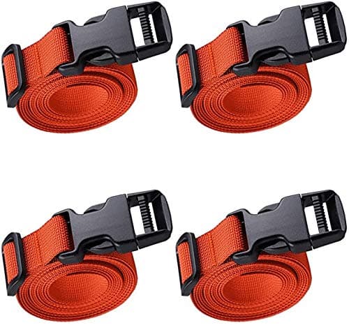 XTACER 1 Inch Molle Backpack Accessory Strap Luggage Straps Cover Strap Sleeping Bag Strap with Buckle (Orange, 40)