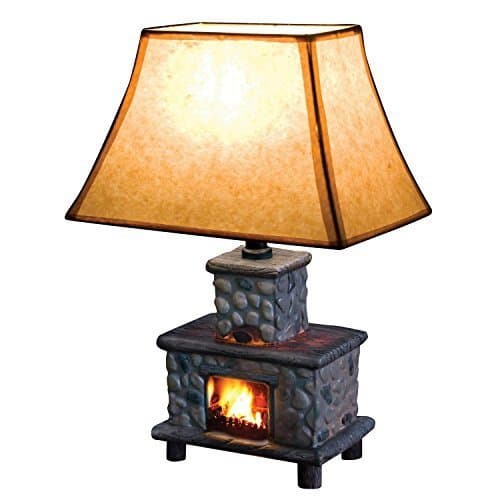 Hand Painted Ceramic Fireplace Table Lamp by J.S.N.Y.