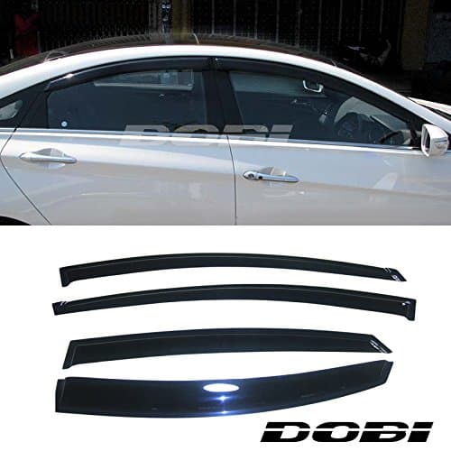 4pcs Side Window Deflectors Window Visors Fit 11-14 Sonata i45 YF Smoke Visor Sun/Rain Guard