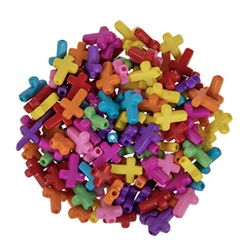 Nikki's Knick Knacks Bright Cross Plastic Novelty Beads