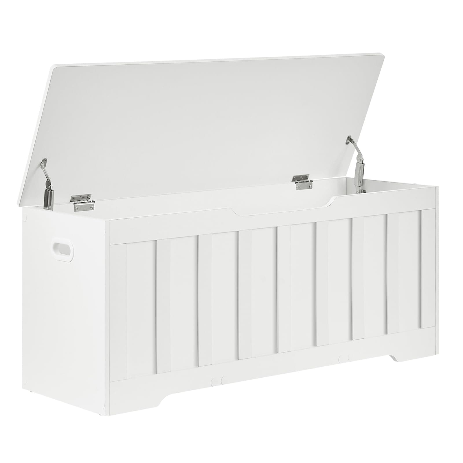 43.3" Storage Chest Extra Large,Storage Trunk with 2 Safety Hinges,Wooden Storage Bench,Shoe Bench,43.3x15.7x19.1 Inch,Easy Assembly,Storage Bench for Bedroom,Living Room,entryway(White).