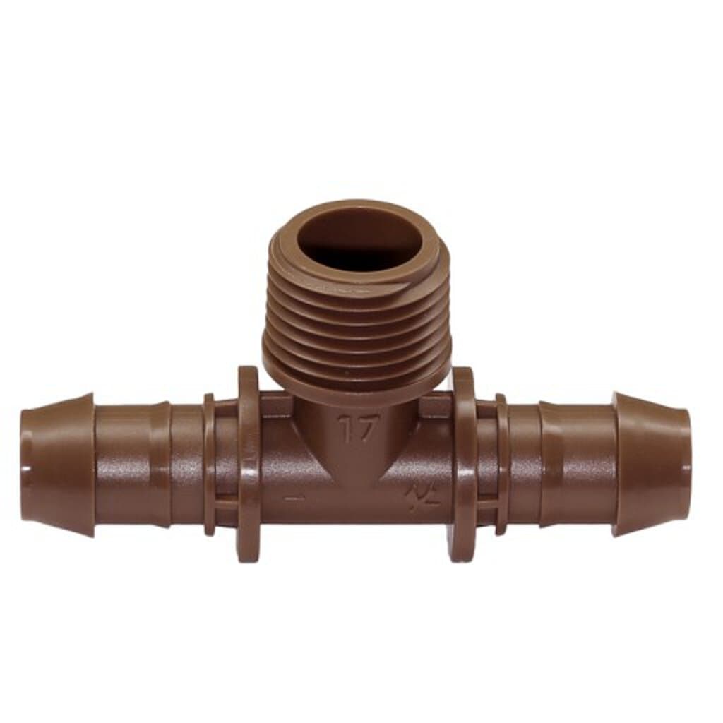 Rain Bird XF Series Barbed Insert Adapter X MPT X Tee, 17mm/1/2