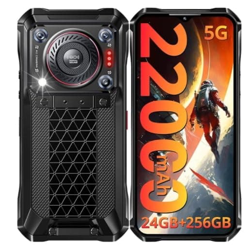 Oukite WP33 Pro 5G Rugged Smartphone 22000mAh 6.6" Android 13 FHD+ Cell Phone 24GB 256GB Mobile Phone 64MP Camera 33W Fast Charging