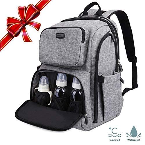 Professional Baby Diaper Backpack with Stroller Straps and Changing Pad, Anti-water and Durable Travel Diaper Bag for Baby Care, 30L Large Capacity Travel Backpack （grey）