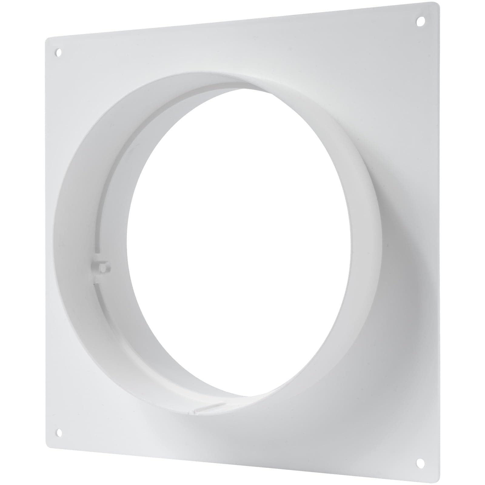 Vent Systems Round 6" Inch White Air Vent Duct Connector Flange - Plastic Straight Air Supply, Exhaust Ducting Pipe Connector Plate for Dryer Vent - Cooling/Heating Ventilation System HVAC