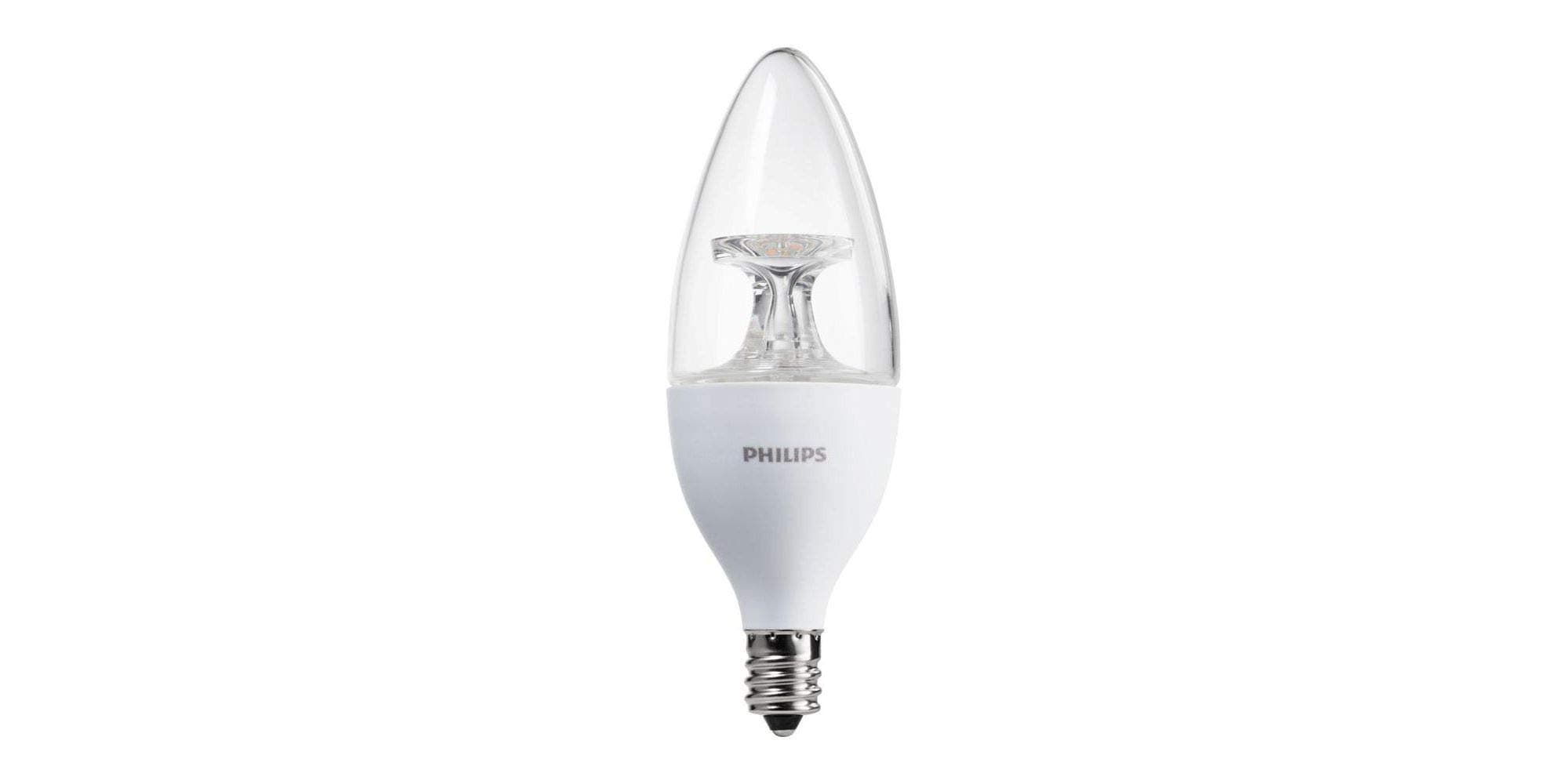 Philips LED Dimmable B11 Clear Candle Light Bulb: 300-Lumen, 5000-Kelvin, 4.5-Watt (40-Watt Equivalent), E12 Base, Daylight, 12-Pack, Model Number: 463901