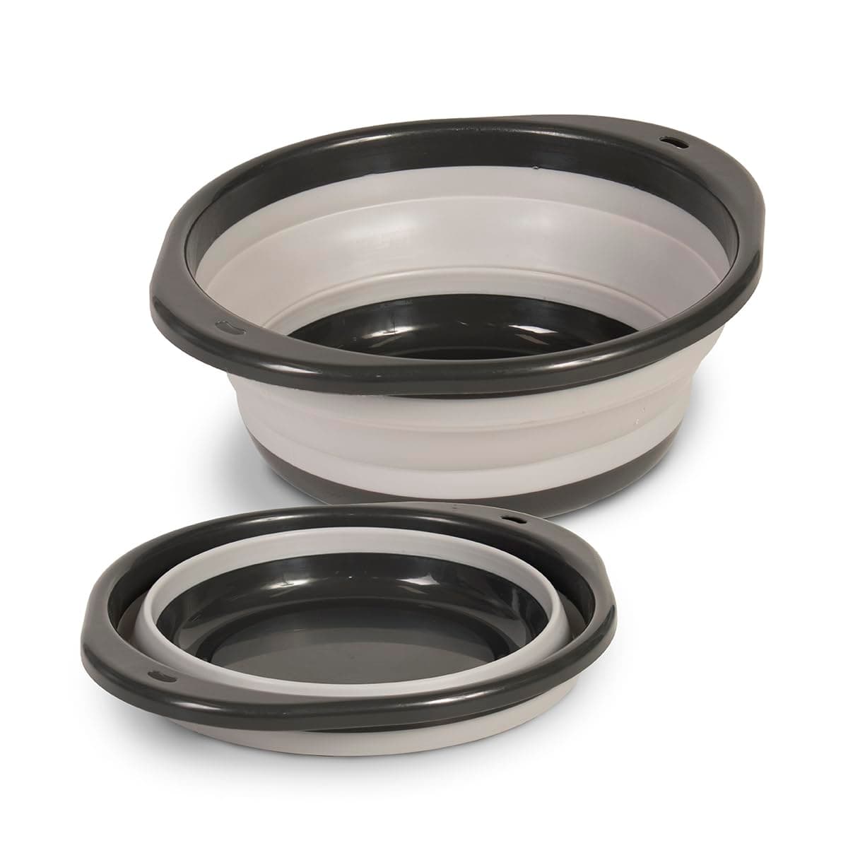 Glad Large Mixing Bowl Collapsible - 5.5L | Foldable Plastic & Rubber Container with Handles for Baking | Dishwasher Safe Kitchen Supplies and RV Essentials