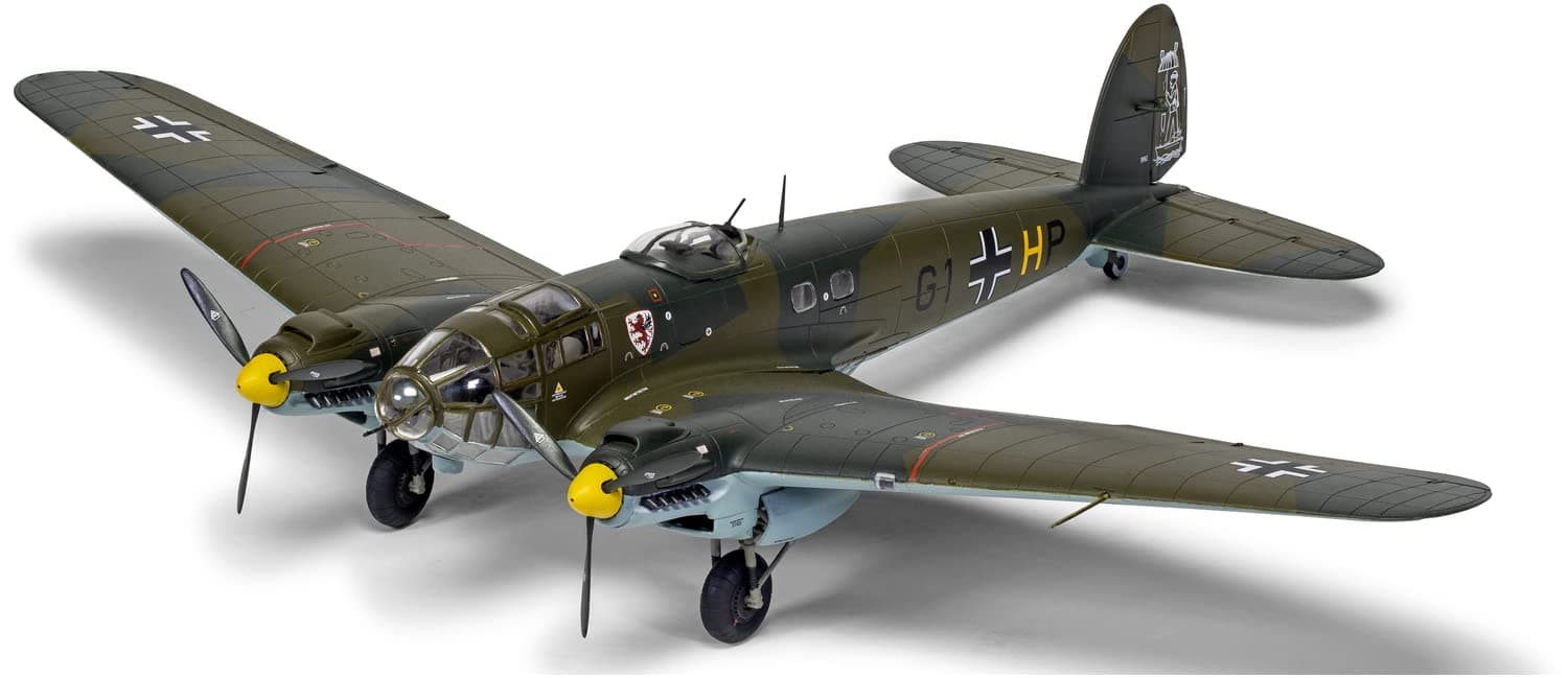 Model Set - A06014 Heinkel He111P-2 Model Building Kit - Plastic Model Plane Kits for Adults & Children 8+, Set Includes Sprues & Decals - 1:72 Scale Model