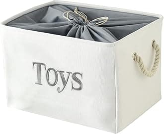 INough Toy Storage for Kids Toy Box Lightweight Collapsible Toy Storage Organizer Toys Bin with Handle, Storage Baskets for Kids, Boys, Girls, Nursery Room (Large, Toys)