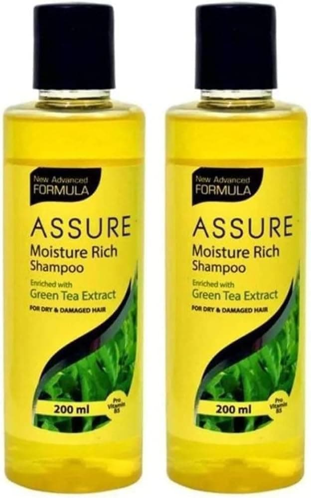 ASSURE Moisture Rich Shampoo Enriched With Green Tea Extracts (200 Ml) (Pack Of 2)