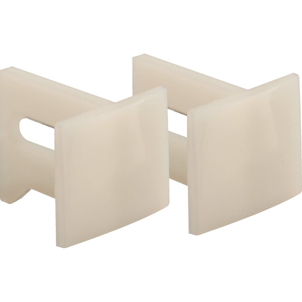N 7015 Plastic Pocket Door Bottom Guide, 1-1/8 Inch, White, Set of 1, Mill