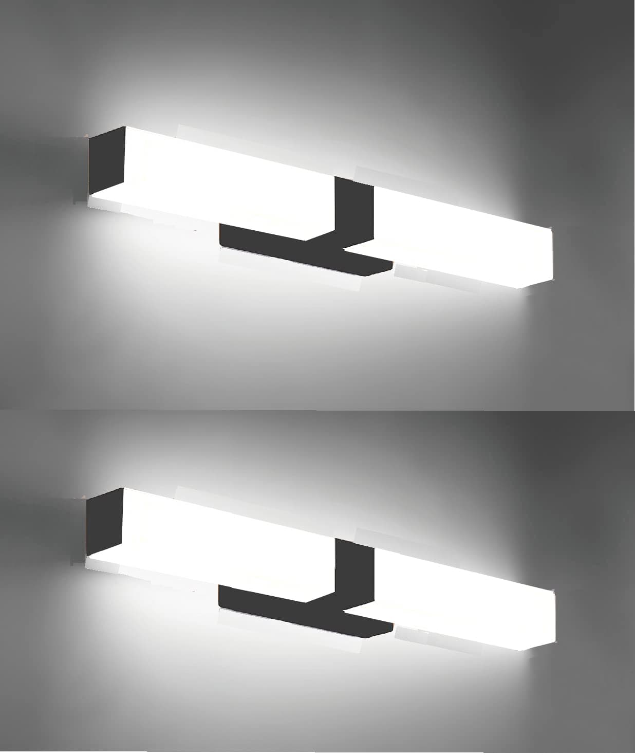 Groeien (Pack of 2 15W Rectangular LED Mirror Bathroom Picture Wall Light(White) (2)