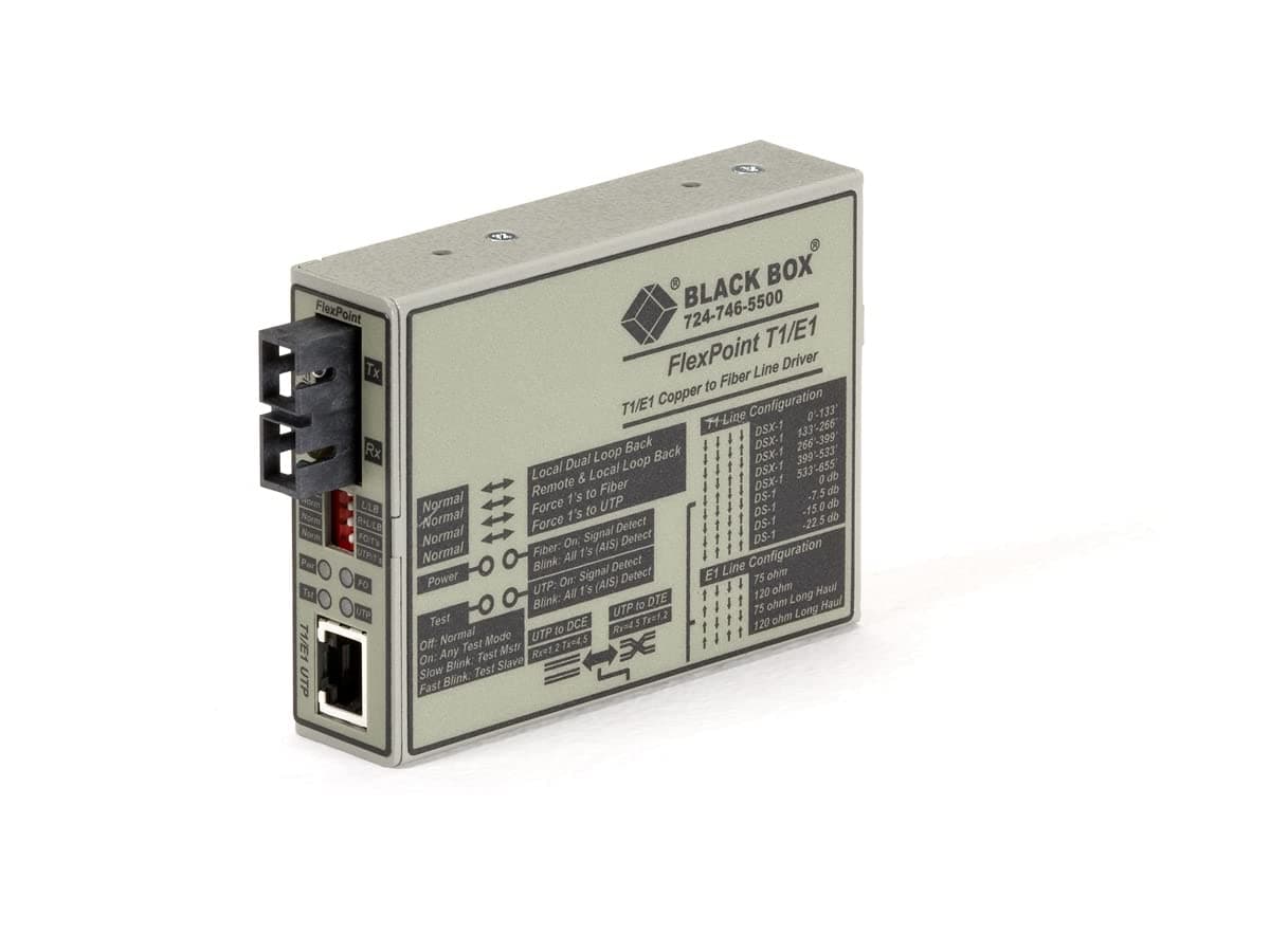 BLACK BOX NETWORK SERVICES FLEXPOINT T1/E1 TO FIBER LINE DRIVER, SI