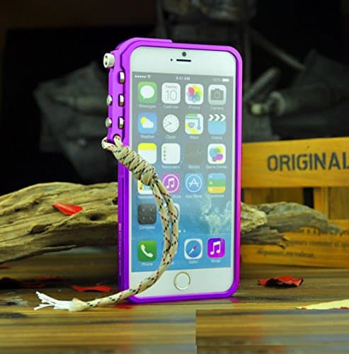 Imatch Arm Trigger Metal Frame Case Mechanical Arm Metal Bumper for Apple Iphone 6 Plus (purple)