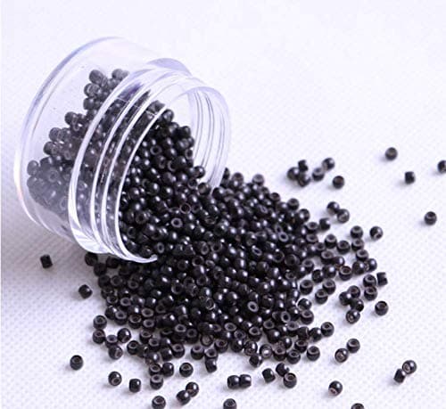 Silicone Nano Ring 1000Pcs/Bottle Nano Ring Beads Micro Links Hair Extension (#3 Dark Brown)